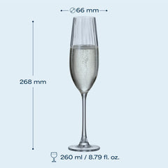 4x CRYSTAL BOHEMIA 260 ml kristalni kozarec za penino