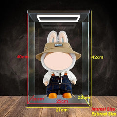 DUVINDD akrilna vitrina s črnim podstavkom - 25×20×40 cm