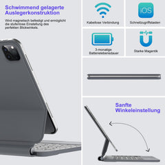 SENGBIRCH QWERTZ osvetljena tipkovnica s sledilno ploščico z ovitkom za iPad Air 11" in iPad Pro 11"