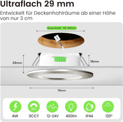 4x ALUSSO LED vgradni reflektorji 12 V 4 W 400 lm IP44