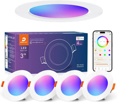 DUSKTEC 68-85mm 4KOS RGB vgradne pametne LED točkovne luči z Alexa podporo - 7 W, 2700–6000 K