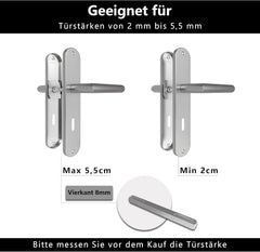 2x AWMNSRMAN 72 mm Srebrna kljuka za notranja vrata BB