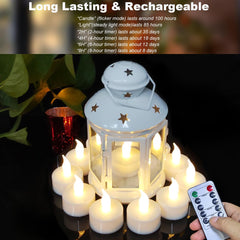 12x HJINGCHEN polnilne LED svečke s timerjem in daljincem