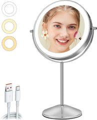 AUMVUM 20 cm LED kozmetičko ogledalo s 1x/10x povećanjem