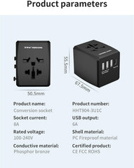 NANOLAKE univerzalni potovalni adapter EU/UK/US/AUS