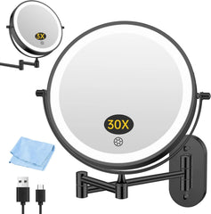 FUNTOUCH zidno LED kozmetičko ogledalo 3x/20x s USB-om