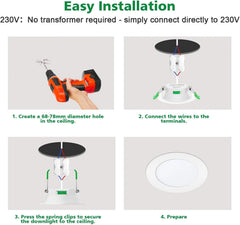 20x FYNOKST 88 mm LED vgradni reflektor 7 W IP44