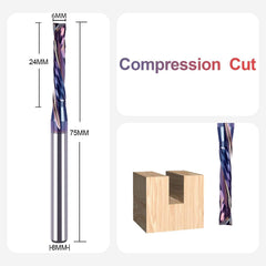 SPETOOL kompresijski spiralni rezkar 6×24mm, steblo 8mm