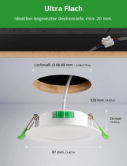 10x HOMEOW 87 mm vgradni LED reflektor