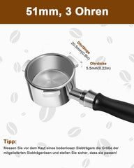 KOFIKOFI brezdni portafilter 51mm za DeLonghi Dedica s puck screenom