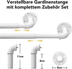 GEEBOBO 76–152 cm nastavljiva industrijska karnisa