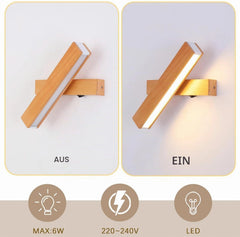 SCHINDORA 31 cm lesena LED stenska svetilka - 3000 K