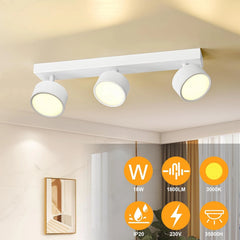 Doughelec LED stropna svetilka s 3 reflektorji 18 W, 3000 K, bela
