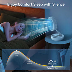 PRIMEVOLVE Prenosni baterijski ventilator USB z nastavljivo višino