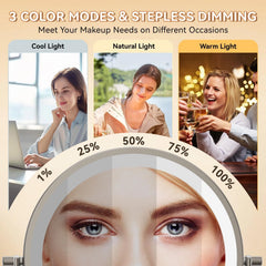 AUXMIR zidno LED kozmetičko ogledalo s 1x/30x povećanjem