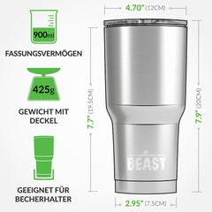GREENS STEEL Beast termo lonček z 2 slamicama 900ml