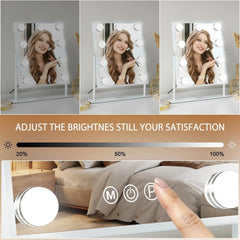FENCHILIN Hollywood make-up ogledalo z LED osvetlitvijo belo