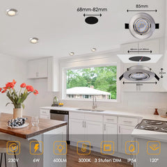 4x MYCUL 85mm vgradni LED reflektor - 3000 K