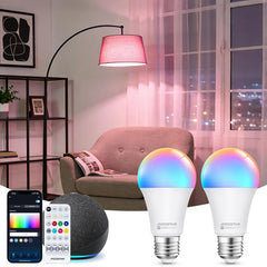 2x AIGOSTAR pametna LED žarulja RGB s daljinskim upravljačem