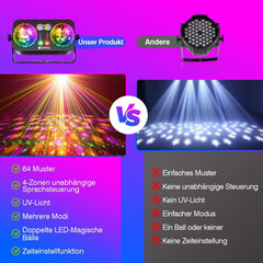 TOMSHINE 6-v-1 disko LED luč z daljincem
