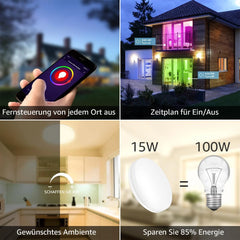 LEPRO Wi-Fi RGB pametna LED stropna svetilka