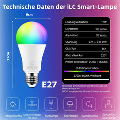4x ILC pametna LED žarnica E27 RGB+CCT