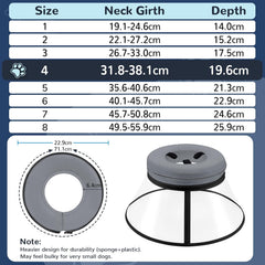 ICOYEA zaščitni ovratnik za psa s penastim jedrom 31,8-38,1cm