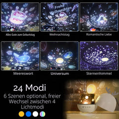 ROYSMART LED projektor zvezdnega neba s 6 motivi, glasbo in daljincem