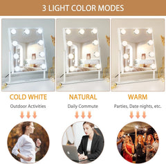 FENCHILIN Hollywood make-up ogledalo z LED osvetlitvijo belo