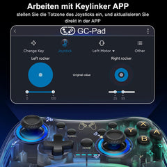 HASACOOL brezžični pro kontroler za Switch/Lite/OLED, transparenten z osvetlitvijo in aplikacijskim upravljanjem