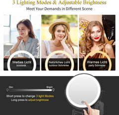 FUNTOUCH zidno LED kozmetičko ogledalo 3x/20x s USB-om