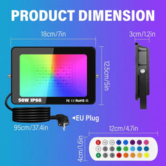 2x RIGIDON 50 W RGB LED reflektor 5000 lm