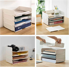 4x PURILIT DESIGN A4 pladenj za dokumente iz PET-plastike