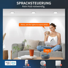 6x 7W DUSKTEC pametni LED vgradni reflektorji WiFi/Alexa