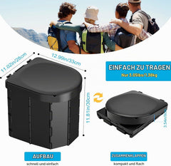 WADEO zložljivo prenosno kamping stranišče z vedrom