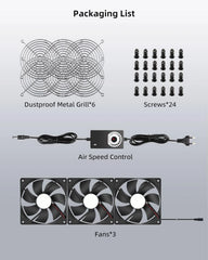 RUIZHI 360 mm dvojni ventilator za hlajenje