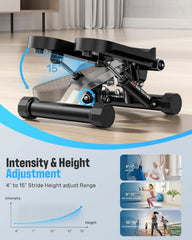 SPORTSROYALS mini stepper z elastikami do 150 kg