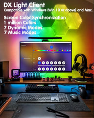 AURORIONCG 4-stranski USB RGBIC LED trak za 24" monitor