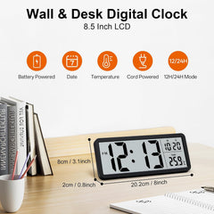 LAFOCUSE digitalna LCD ura z datumom in temperaturo 21,6cm