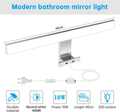 AOUROW 40cm LED kupaonska svjetiljka za ogledalo - 4000 K