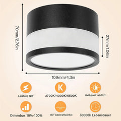 4x URING 109 mm LED zatemnitvena stropna svetilka 2700–6500 K