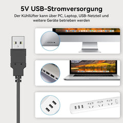 ELUTENG 40mm 2-v-1 USB ventilator s 3 hitrostmi