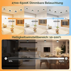 4x URING 109 mm LED zatemnitvena stropna svetilka 2700–6500 K