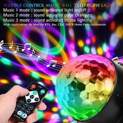 URAQT 360° LED disko krogla s 7 barvami in daljincem