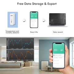 CHATTHEN wifi termometer in higrometer za notranje prostore z aplikacijo