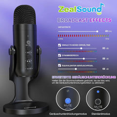 ZEALSOUND USB-C kondenzatorski mikrofon