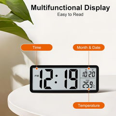 LAFOCUSE digitalna LCD ura z datumom in temperaturo 21,6cm