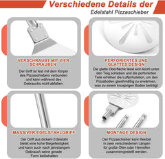 HOMIKIT perforirana lopatica za pico 17,8 cm z ročajem do 106,9 cm