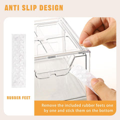 4x STEBOPUM prozoren zložljiv organizator s predalom 18,5×15×11cm