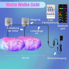 2x LICHASER RGB LED oblak luč z aplikacijo